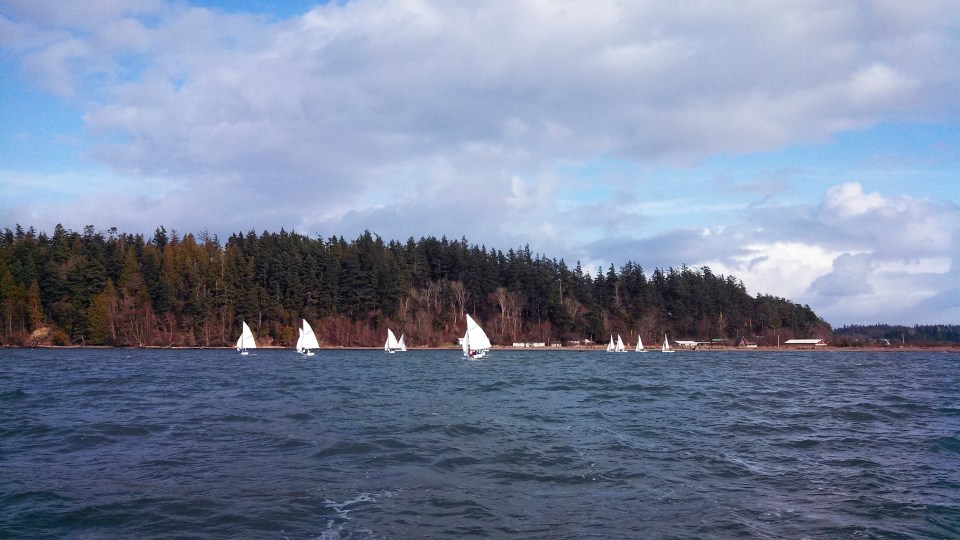 The view east before the clouds cleared.