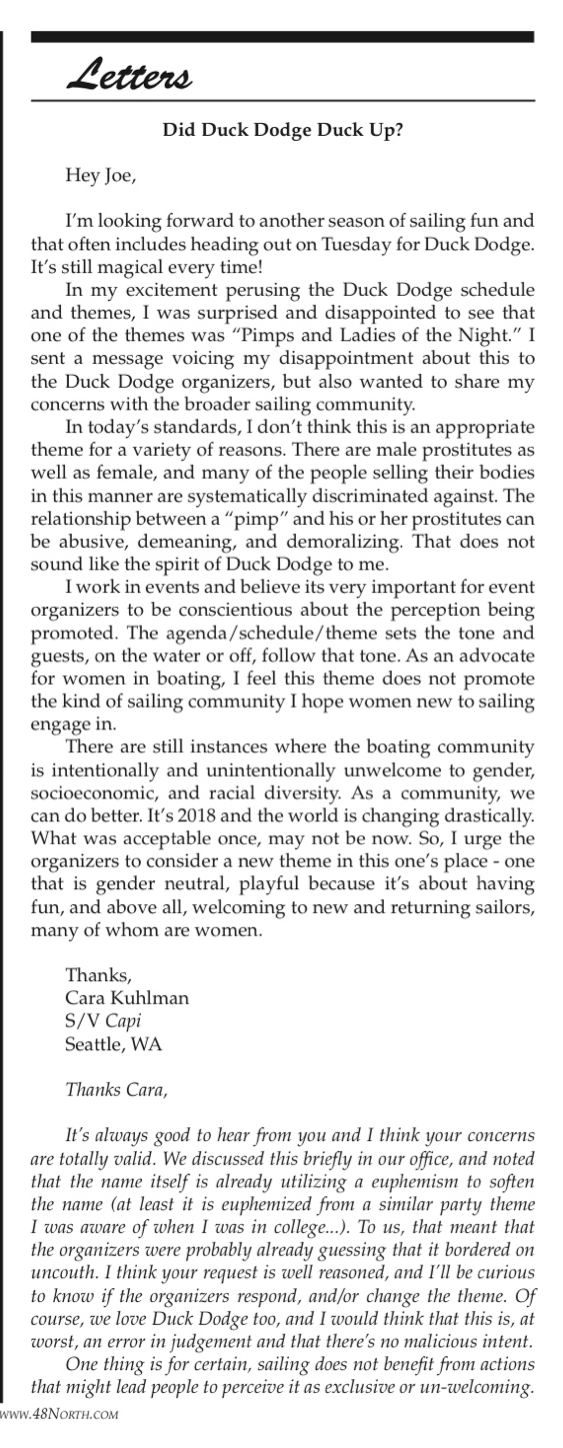 48º North June 2018 - Duck Dodge Letter to the Editor